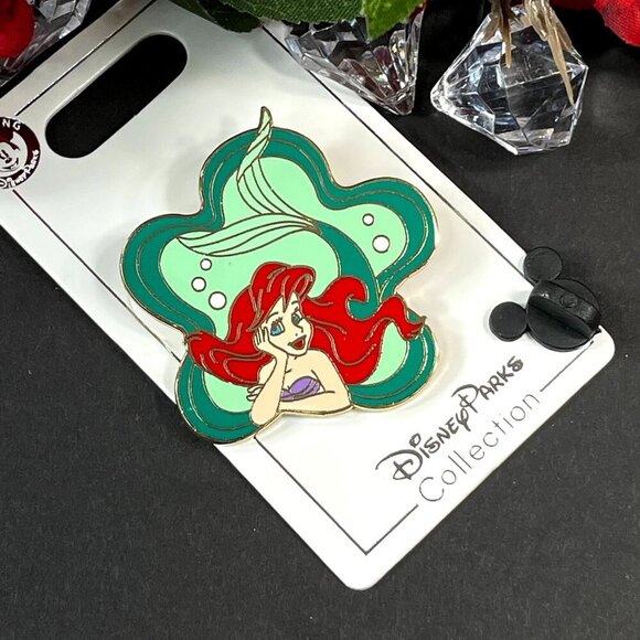 Disney Ariel Trading Pin Little Mermaid Badge Flower Lapel Pin Brooch Jewelry - Picture 4 of 6